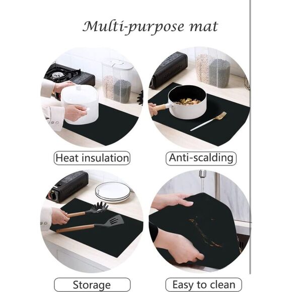 NEW Heat Resistant Air Fryer Thick Silicone Mats Kitchen Counter No-slip - Picture 3 of 7